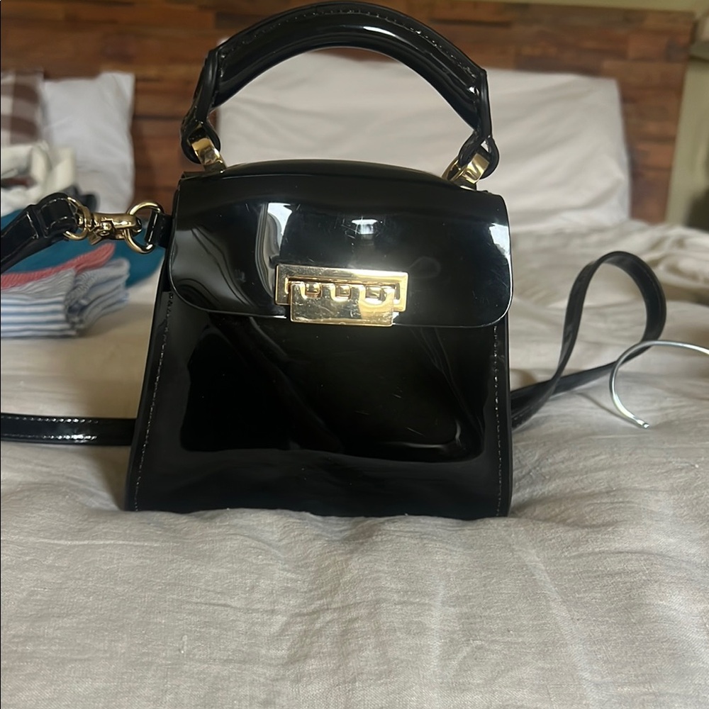 Zac Posen Black and Gold Mini Bag
